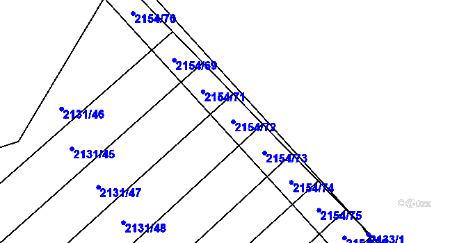 Parcela st. 2154/72 v KÚ Polešovice, Katastrální mapa