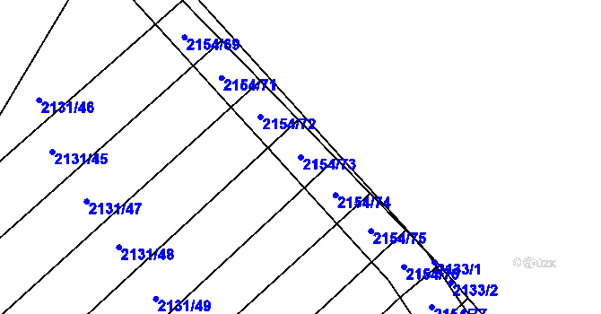 Parcela st. 2154/73 v KÚ Polešovice, Katastrální mapa