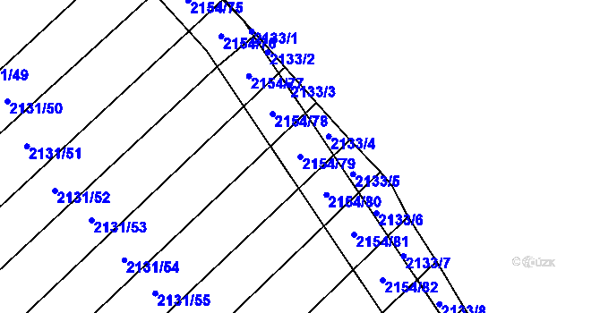 Parcela st. 2154/79 v KÚ Polešovice, Katastrální mapa