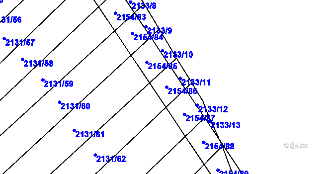 Parcela st. 2154/86 v KÚ Polešovice, Katastrální mapa