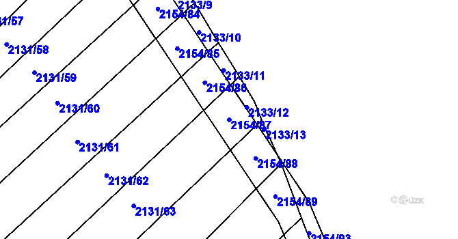Parcela st. 2154/87 v KÚ Polešovice, Katastrální mapa