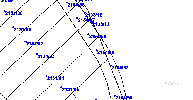 Parcela st. 2154/89 v KÚ Polešovice, Katastrální mapa
