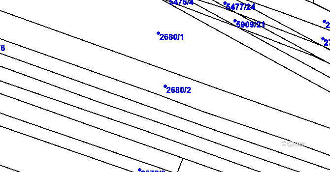 Parcela st. 2680/2 v KÚ Polešovice, Katastrální mapa