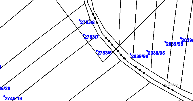 Parcela st. 2783/6 v KÚ Polešovice, Katastrální mapa