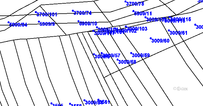 Parcela st. 3009/57 v KÚ Polešovice, Katastrální mapa