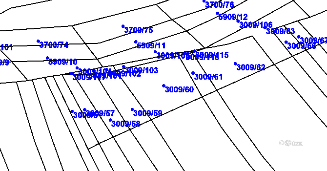 Parcela st. 3009/60 v KÚ Polešovice, Katastrální mapa