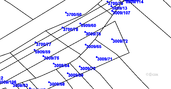 Parcela st. 3009/65 v KÚ Polešovice, Katastrální mapa