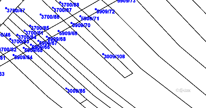 Parcela st. 3009/108 v KÚ Polešovice, Katastrální mapa
