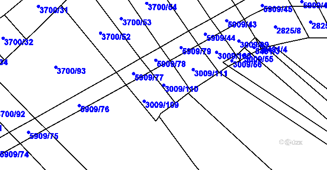 Parcela st. 3009/110 v KÚ Polešovice, Katastrální mapa