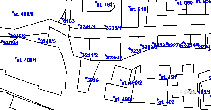 Parcela st. 3235/2 v KÚ Polešovice, Katastrální mapa