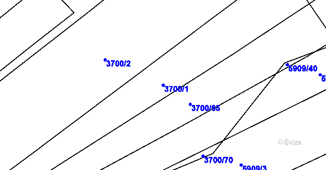 Parcela st. 3700/1 v KÚ Polešovice, Katastrální mapa