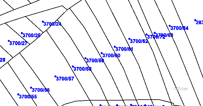 Parcela st. 3700/60 v KÚ Polešovice, Katastrální mapa