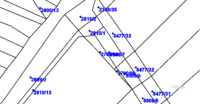 Parcela st. 3700/68 v KÚ Polešovice, Katastrální mapa
