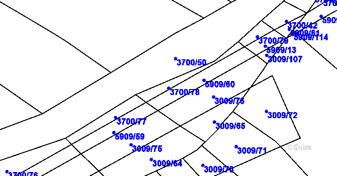 Parcela st. 3700/78 v KÚ Polešovice, Katastrální mapa