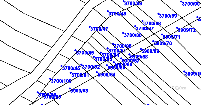 Parcela st. 3700/84 v KÚ Polešovice, Katastrální mapa