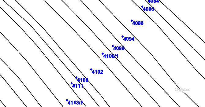 Parcela st. 4100/1 v KÚ Polešovice, Katastrální mapa