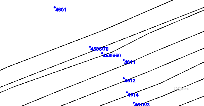 Parcela st. 4586/60 v KÚ Polešovice, Katastrální mapa