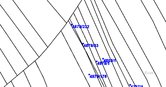 Parcela st. 4878/33 v KÚ Polešovice, Katastrální mapa