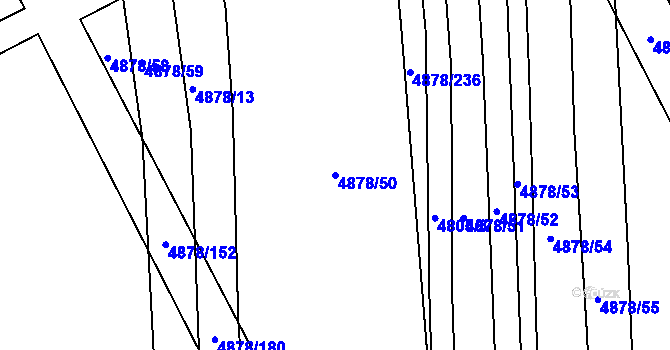 Parcela st. 4878/50 v KÚ Polešovice, Katastrální mapa