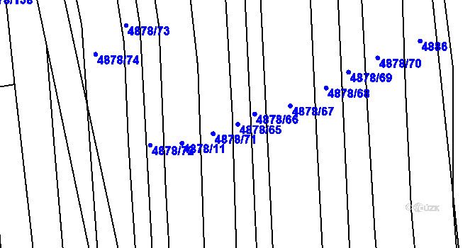 Parcela st. 4878/65 v KÚ Polešovice, Katastrální mapa