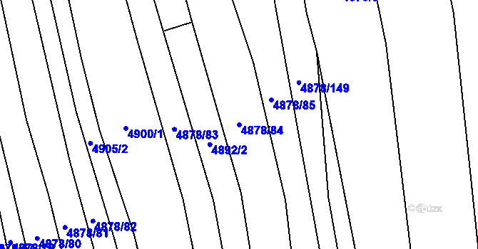 Parcela st. 4878/84 v KÚ Polešovice, Katastrální mapa