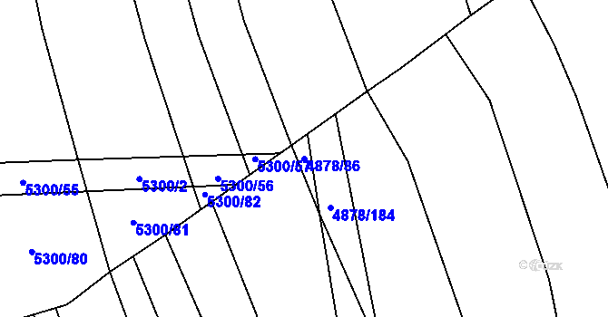 Parcela st. 4878/86 v KÚ Polešovice, Katastrální mapa
