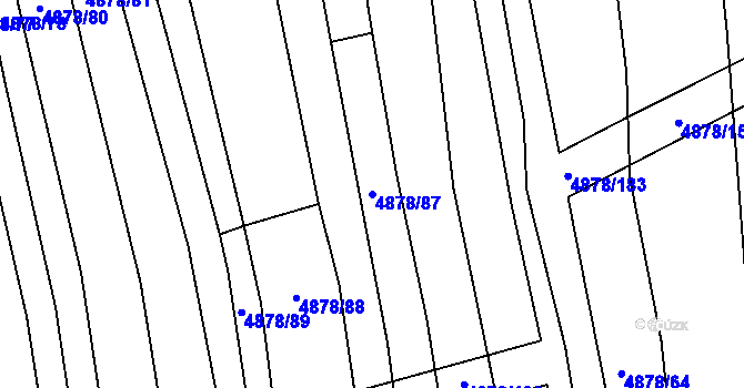 Parcela st. 4878/87 v KÚ Polešovice, Katastrální mapa