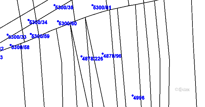 Parcela st. 4878/96 v KÚ Polešovice, Katastrální mapa