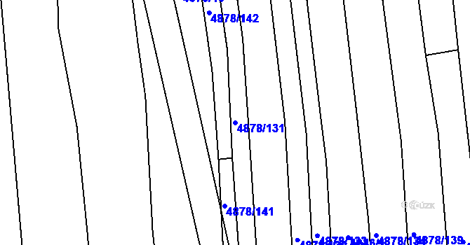 Parcela st. 4878/131 v KÚ Polešovice, Katastrální mapa