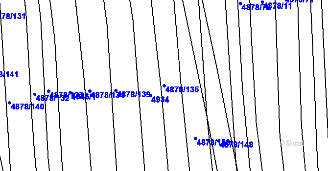 Parcela st. 4878/135 v KÚ Polešovice, Katastrální mapa