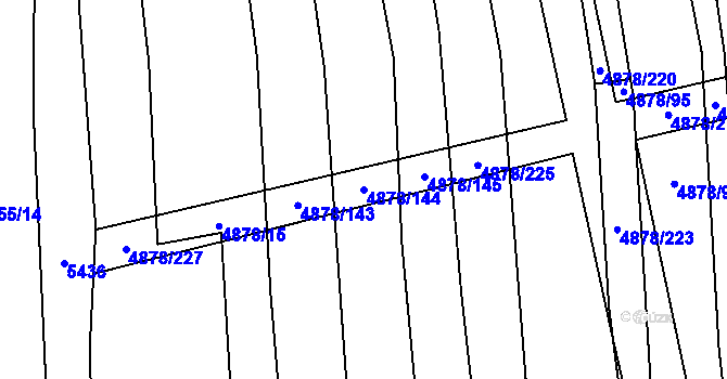 Parcela st. 4878/144 v KÚ Polešovice, Katastrální mapa