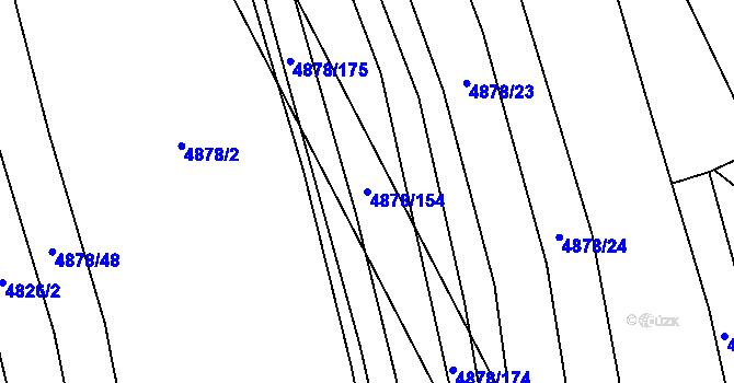 Parcela st. 4878/154 v KÚ Polešovice, Katastrální mapa