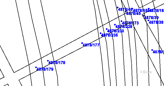 Parcela st. 4878/177 v KÚ Polešovice, Katastrální mapa