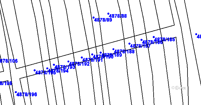 Parcela st. 4878/189 v KÚ Polešovice, Katastrální mapa