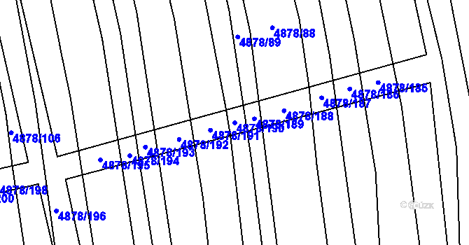 Parcela st. 4878/190 v KÚ Polešovice, Katastrální mapa