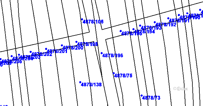 Parcela st. 4878/196 v KÚ Polešovice, Katastrální mapa