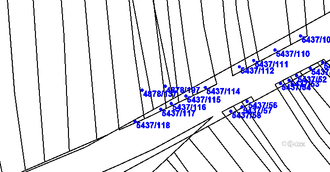 Parcela st. 4878/197 v KÚ Polešovice, Katastrální mapa