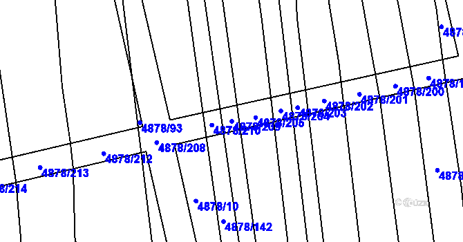 Parcela st. 4878/209 v KÚ Polešovice, Katastrální mapa