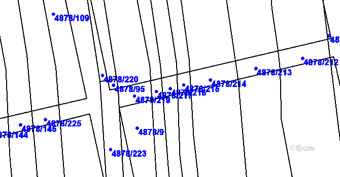 Parcela st. 4878/216 v KÚ Polešovice, Katastrální mapa