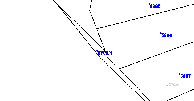 Parcela st. 5700/1 v KÚ Polešovice, Katastrální mapa