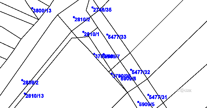 Parcela st. 5909/7 v KÚ Polešovice, Katastrální mapa