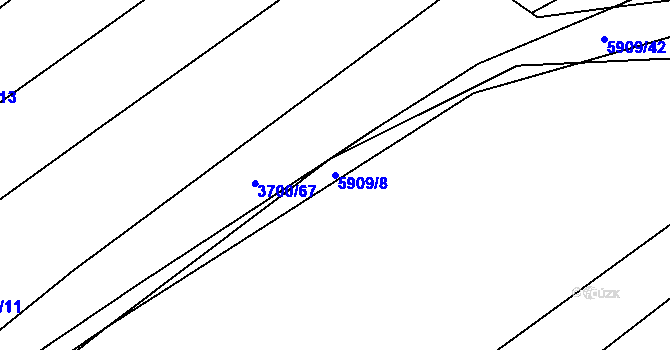 Parcela st. 5909/8 v KÚ Polešovice, Katastrální mapa