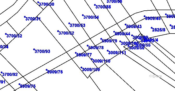 Parcela st. 5909/78 v KÚ Polešovice, Katastrální mapa