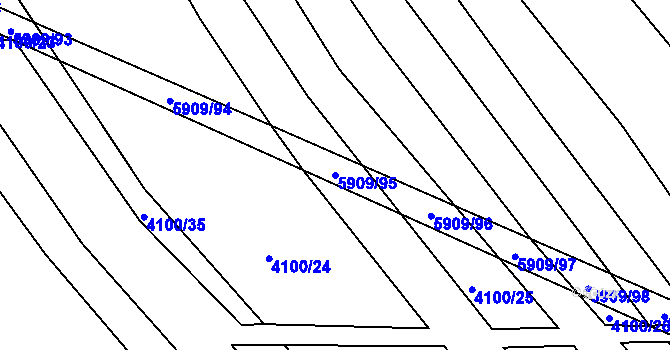 Parcela st. 5909/95 v KÚ Polešovice, Katastrální mapa