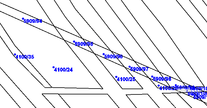 Parcela st. 5909/96 v KÚ Polešovice, Katastrální mapa