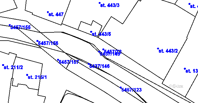 Parcela st. 5437/145 v KÚ Polešovice, Katastrální mapa