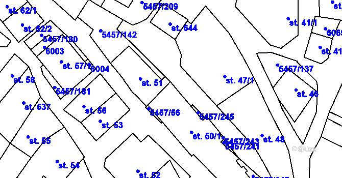 Parcela st. 50/3 v KÚ Polešovice, Katastrální mapa
