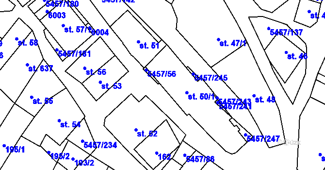 Parcela st. 50/5 v KÚ Polešovice, Katastrální mapa