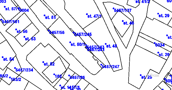 Parcela st. 5457/243 v KÚ Polešovice, Katastrální mapa