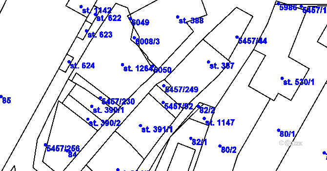 Parcela st. 5457/249 v KÚ Polešovice, Katastrální mapa